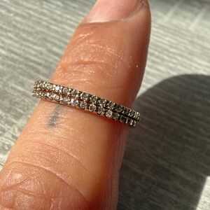 10k Dainty diamond bands (Rose & Yellow gold)